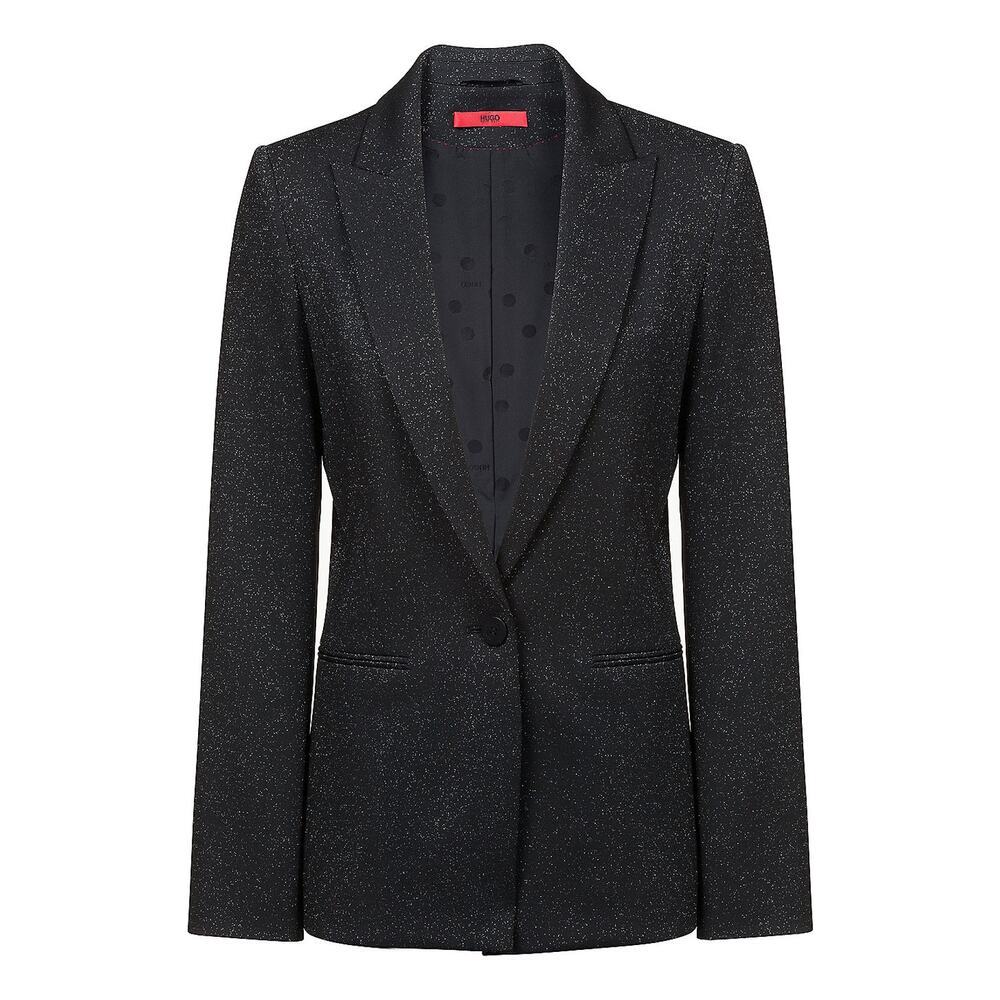 HUGO BOSS Athea‎ Metallic Blazer Black Size 2